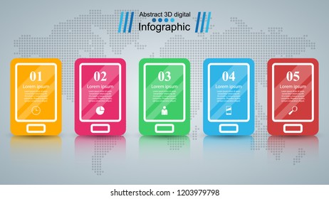 Digital gadget, smartphone tablet icon. Business infographic. Vector eps 10