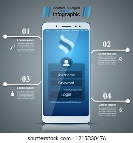 Digital gadget, smartphone tablet icon. Business infographic. Vector eps 10