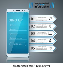 Digital gadget, smartphone tablet icon. Business infographic. Vector eps 10