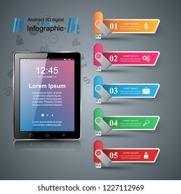 Digital gadget, smartphone tablet icon. Business infographic. Vector eps 10