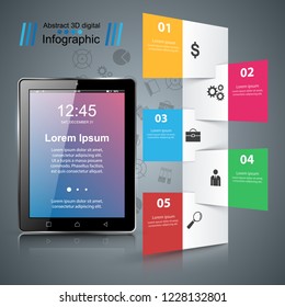Digital gadget, smartphone tablet icon. Business infographic. Vector eps 10