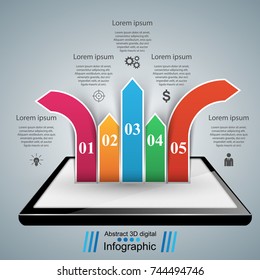 Digital gadget, smartphone tablet icon. Business infographic. Vector eps 10