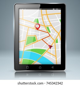 Digital gadget, smartphone tablet, maps icon. Business infographic Vector eps 10