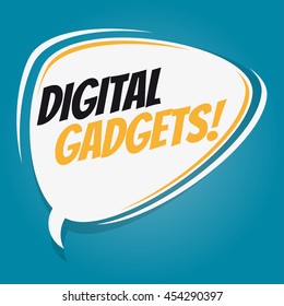 digital gadgets retro speech balloon