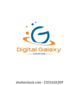 digital galaxy logo in vector