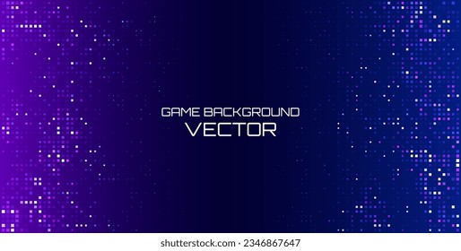 Digital Game Background. Abstract Noise Mosaic Effect. Glitch Digital Pixels Mosaic, Stylized Data Corrupted Lines. Vector illustration.