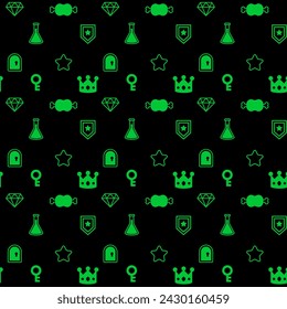 Digital Game Image Backgrounds Seamless Patterns Black and Green