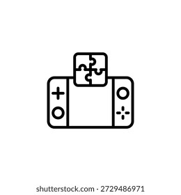 Ícone De Contorno Do Jogo Digital Resolvido No Console Portátil