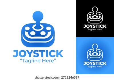 Um distintivo de controle de jogos digitais com elementos de joystick adequados para comunidades de jogos modernos e branding orientado para a tecnologia.