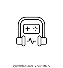 Auriculares Digitales Del Juego Con El Regulador Del Juego Y La Onda Del Pulso