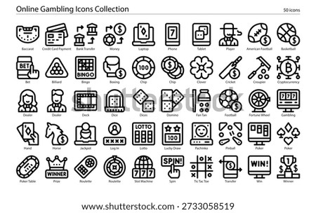 Digital gaming icons featuring internet gaming tools, online betting symbols, digital chance games, and online gambling symbols.