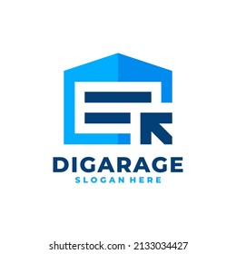 Digital garage logo vector. Future storage service logo template design concept.