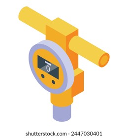 Digital gas detector icon isometric vector. Meter instrument. Leak accident