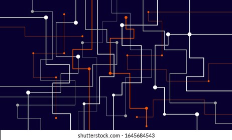 Digital geometric abstraction tech dot line elements pattern background