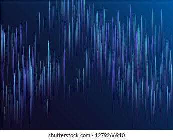 Digital geometric blue lines streams visual optic technology, speed concept. Glowing lines falling abstract big data concept tech vector background. Fiber optics cool scientific background in blue