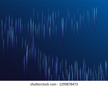 Digital geometric blue lines streams visual optic technology, speed concept. Glowing lines falling abstract big data concept tech vector background. Fiber optics cool scientific background in blue