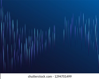 Digital geometric blue lines streams visual optic technology, speed concept. Glowing lines falling abstract big data concept tech vector background. Fiber optics cool scientific background in blue