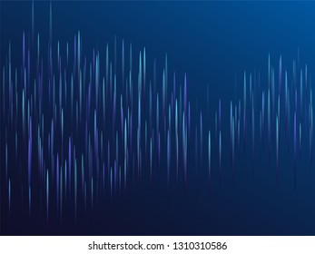 Las líneas azul geométricas digitales arrojan tecnología óptica visual, concepto de velocidad. Líneas brillantes en el fondo del concepto de grandes datos abstracto de tecnología vectorial. La fibra óptica es un fondo científico fresco en azul