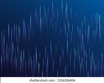Digital geometric blue lines streams visual optic technology, speed concept. Glowing lines falling abstract big data concept tech vector background. Fiber optics cool scientific background in blue