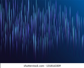 Digital geometric blue lines streams visual optic technology, speed concept. Glowing lines falling abstract big data concept tech vector background. Fiber optics cool scientific background in blue