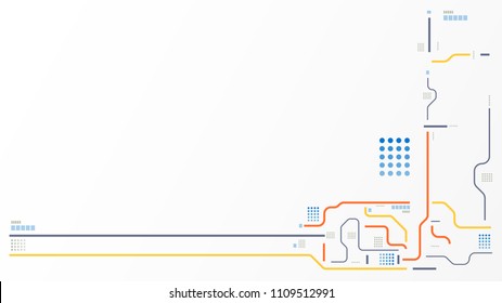 Digital geometric blueprint data elements abstract background