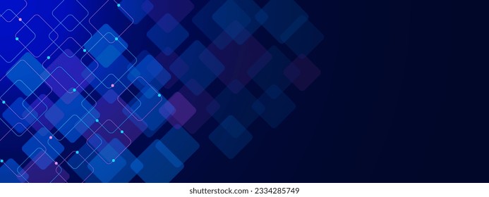 Digital geometric with connecting lines and dots. Global network connection and social communication technology background. Vector illustration.