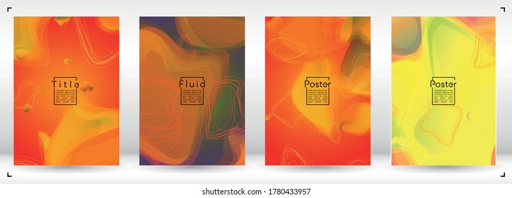 Digital Geometric Cover Design with Gradient and Abstract Lines, Figures for your Business.  Flyer Fluid Rainbow Poster Design, Gradient Effect for Dj Party.