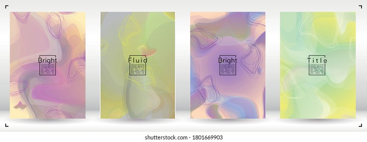 Diseño de portada geométrica digital con líneas de gradiente y abstracto, figuras para su negocio.  Diseño de afiches bajo el arcoiris de la bandera, efecto degradado para el Festival de Música.