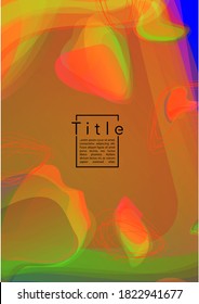 Digital Geometric Cover Design with Gradient and Abstract Lines, Figures for your Business.  Brochure Fluid Rainbow Poster Design, Gradient Effect for Event.