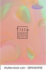 Digital Geometric Cover Design with Gradient and Abstract Lines, Figures for your Business.  Placard Fluid Rainbow Poster Design, Gradient Effect for Branding.