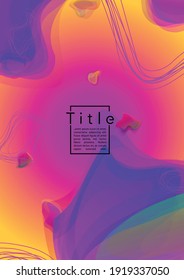 Diseño de portada geométrica digital con líneas de gradiente y abstracto, figuras para su negocio.  Diseño de afiches de arco iris fluido de carátula, efecto gradiente para el informe anual.
