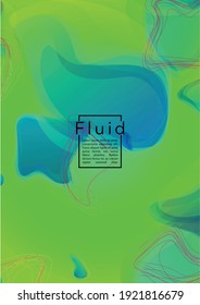 Digital Geometric Cover Design with Gradient and Abstract Lines, Figures for your Business.  Coverage Fluid Rainbow Poster Design, Gradient Effect for Music Festival.