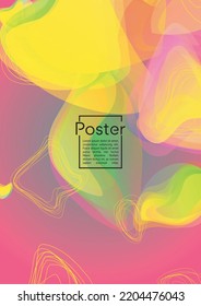 Digital Geometric Cover Design with Gradient and Abstract Lines, Figures for your Business.  Template Fluid Rainbow Poster Design, Gradient Effect for Dj Party.