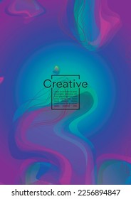 Diseño de portada geométrica digital con líneas de gradiente y abstracto, figuras para su negocio.  Diseño de afiches de arco iris fluido en volante, efecto gradiente para el Festival de Música.
