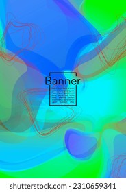Diseño de portada geométrica digital con líneas de gradiente y abstracto, figuras para su negocio.  Diseño de afiches de arcoiris con fluido de plástico, efecto degradado para el Festival Electrónico.