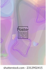 Digital Geometric Cover Design with Gradient and Abstract Lines, Figures for your Business.  Booklet Fluid Rainbow Poster Design, Gradient Effect for Disco Party.
