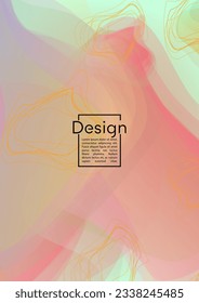 Digital Geometric Cover Design with Gradient and Abstract Lines, Figures for your Business.  Poster Fluid Rainbow Poster Design, Gradient Effect for Music Festival.