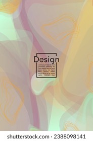 Digital Geometric Cover Design with Gradient and Abstract Lines, Figures for your Business.  Catalog Fluid Rainbow Poster Design, Gradient Effect for Annual Report.