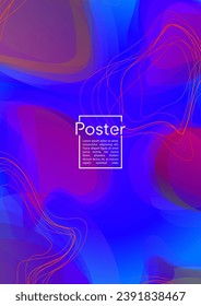 Digital Geometric Cover Design with Gradient and Abstract Lines, Figures for your Business.  Flyer Fluid Rainbow Poster Design, Gradient Effect for Presentation.