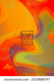 Digital Geometric Cover Design with Gradient and Abstract Lines, Figures for your Business.  Magazine Fluid Rainbow Poster Design, Gradient Effect for Electronic Festival.