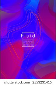 Digital Geometric Cover Design with Gradient and Abstract Lines, Figures for your Business.  Catalog Fluid Rainbow Poster Design, Gradient Effect for Dj Party.