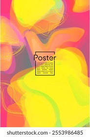 Digital Geometric Cover Design with Gradient and Abstract Lines, Figures for your Business.  Booklet Fluid Rainbow Poster Design, Gradient Effect for Branding.