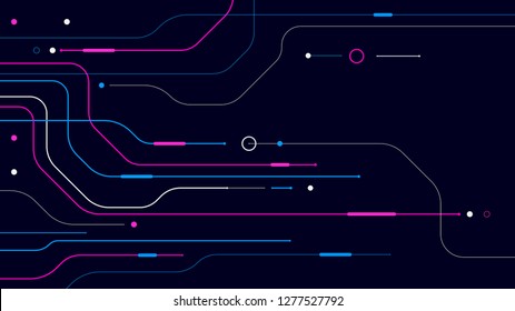 Digital geometric data network elements abstract background