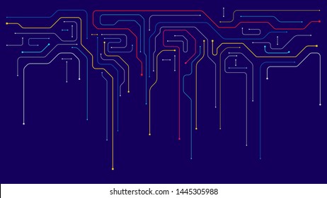Digital geometric data network elements abstract background