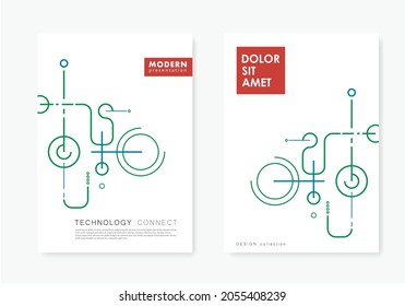 Digital geometric data network elements. Vector abstract background