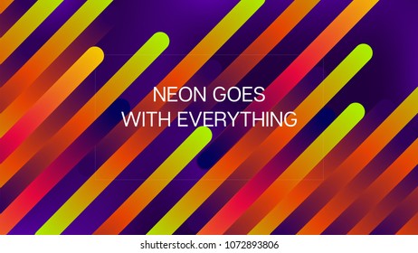 Digital Geometric Dynamic Vector Neon Background. Dynamic Shapes Vivid Motion Composition, Poster Layout. Trendy Magazine Design Elements. Neon Vibrant Gradient Overlay, Funky Iridescent Paper.