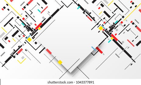 Digital geometric elements abstract background