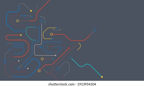 Digital geometric tech elements abstract vector graphic background