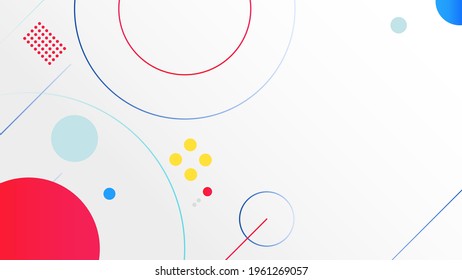 Digital geometric tech elements abstract vector graphic white background