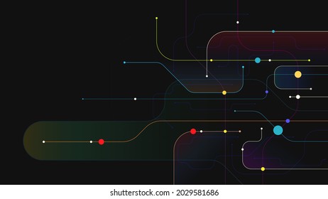 Digital geometric tech elements abstract vector colour light background